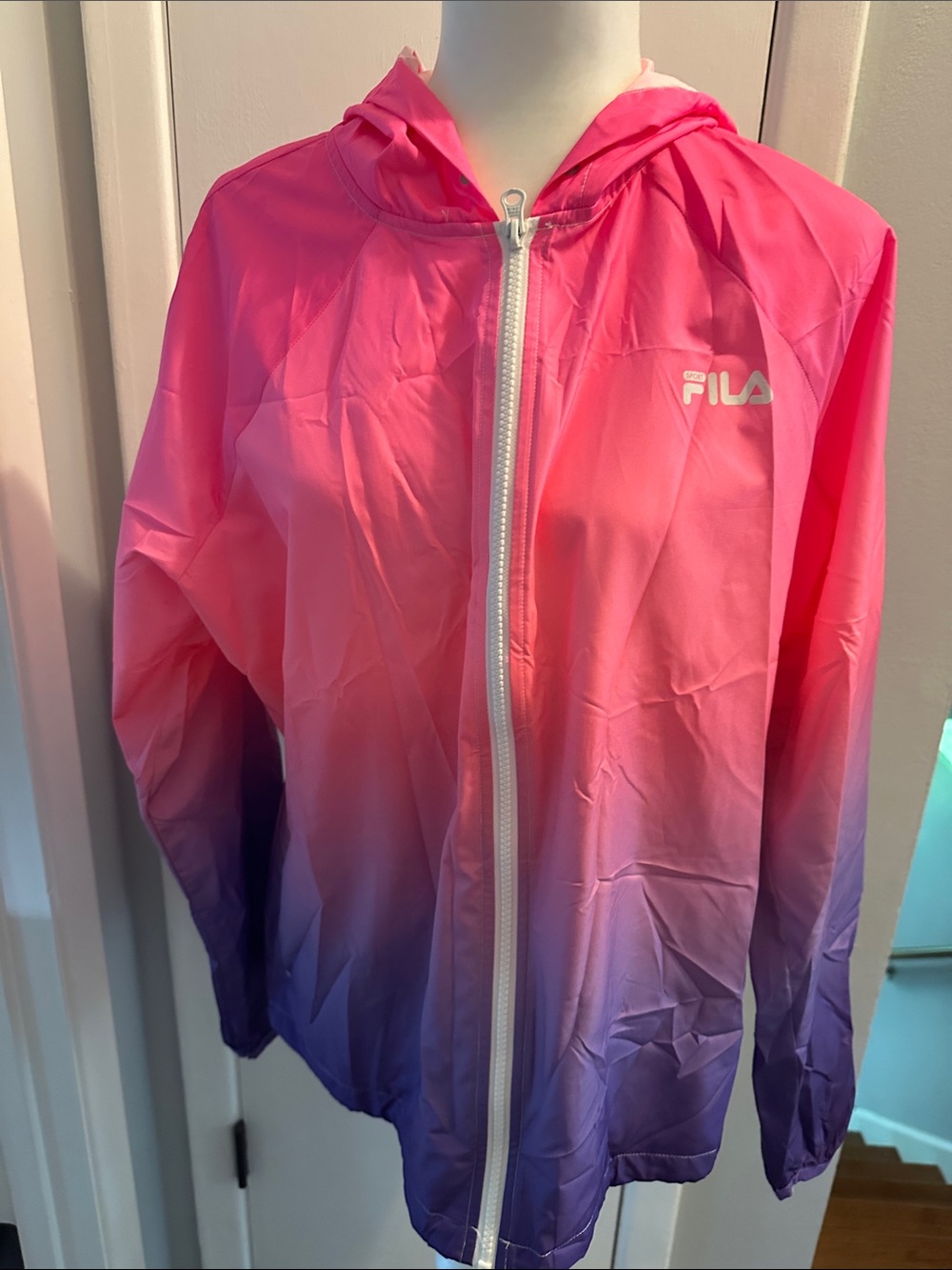 FILA Pink to Purple Ombre Hooded Zip Jacket